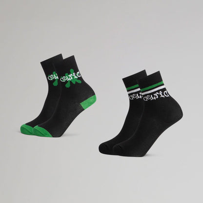 Celtic Junior 2 Pack Text Socks