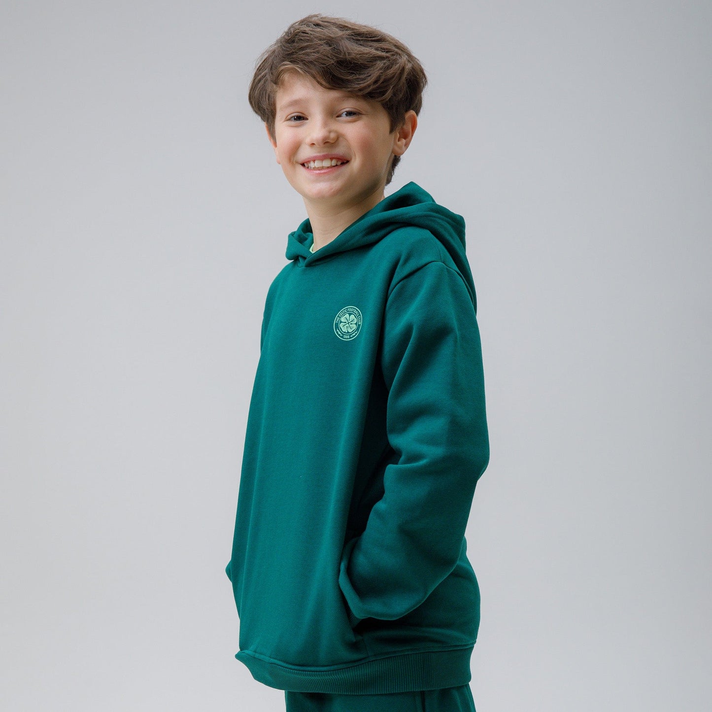 Celtic Junior Back Print Dark Green Hoodie
