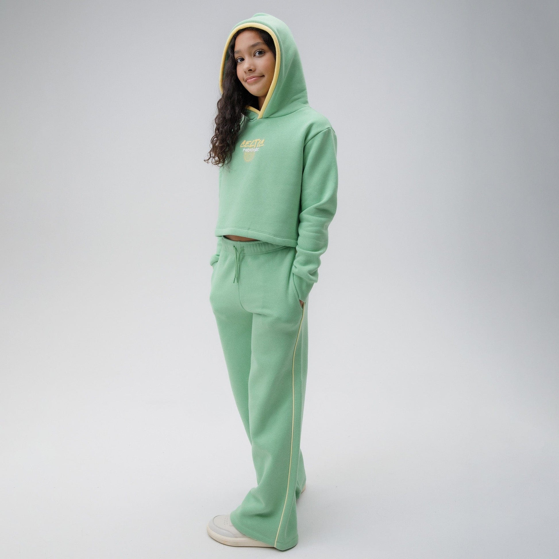 Celtic Junior Contrast Stripe Green Joggers