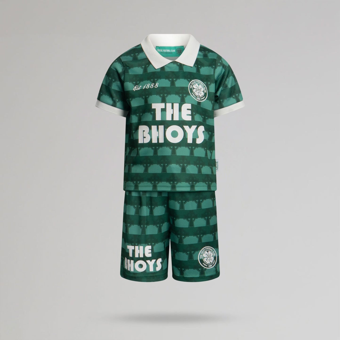 Celtic Junior Cross Print Green Jersey