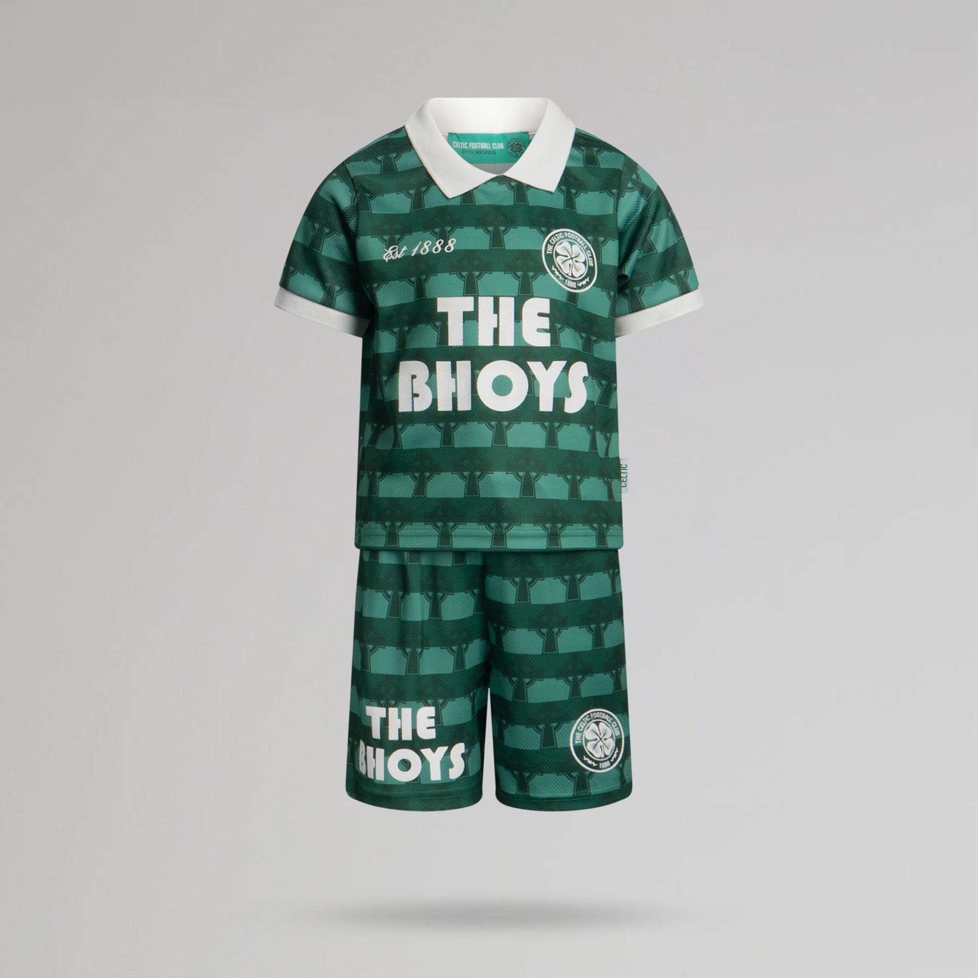 Celtic Junior Cross Print Green Jersey