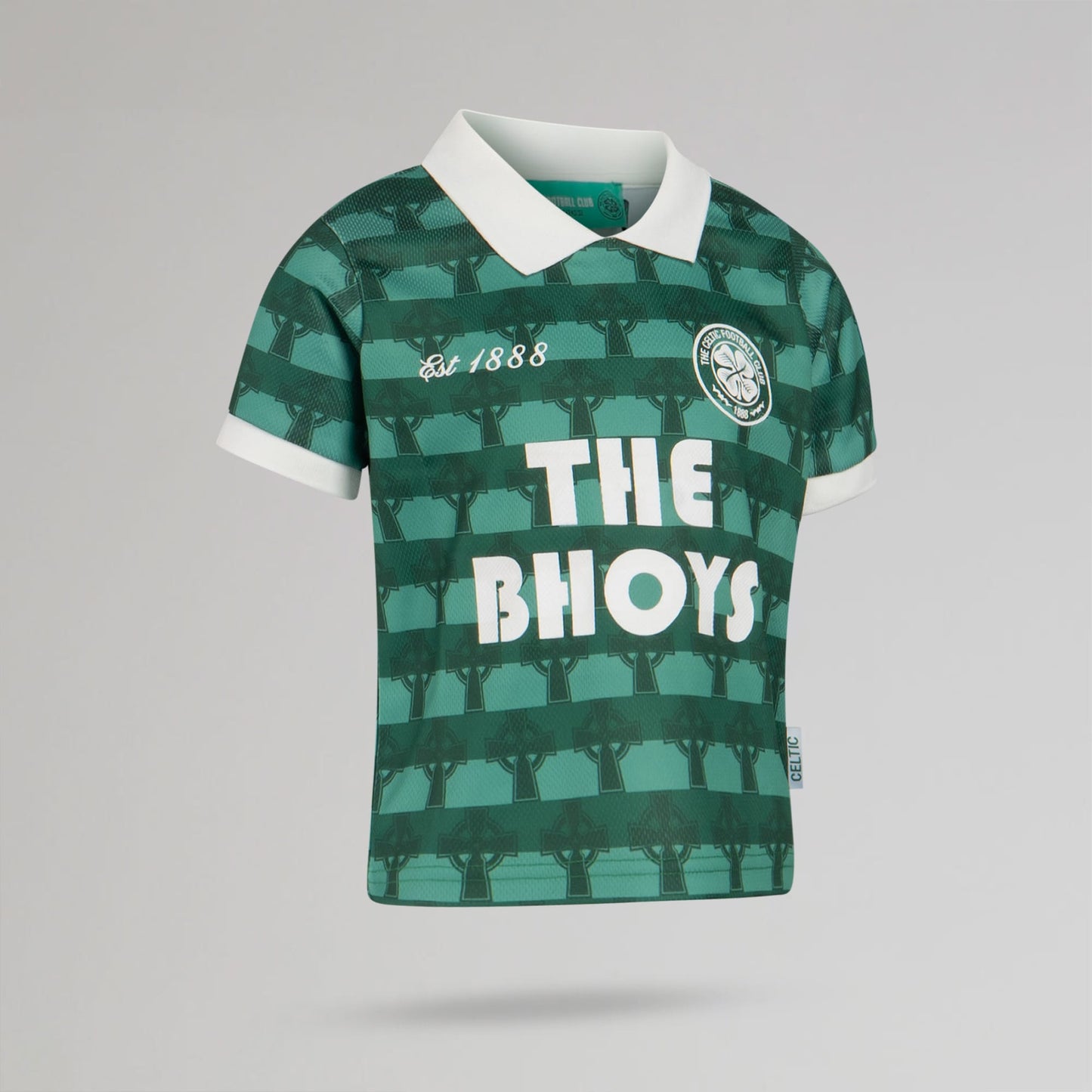 Celtic Junior Cross Print Green Jersey