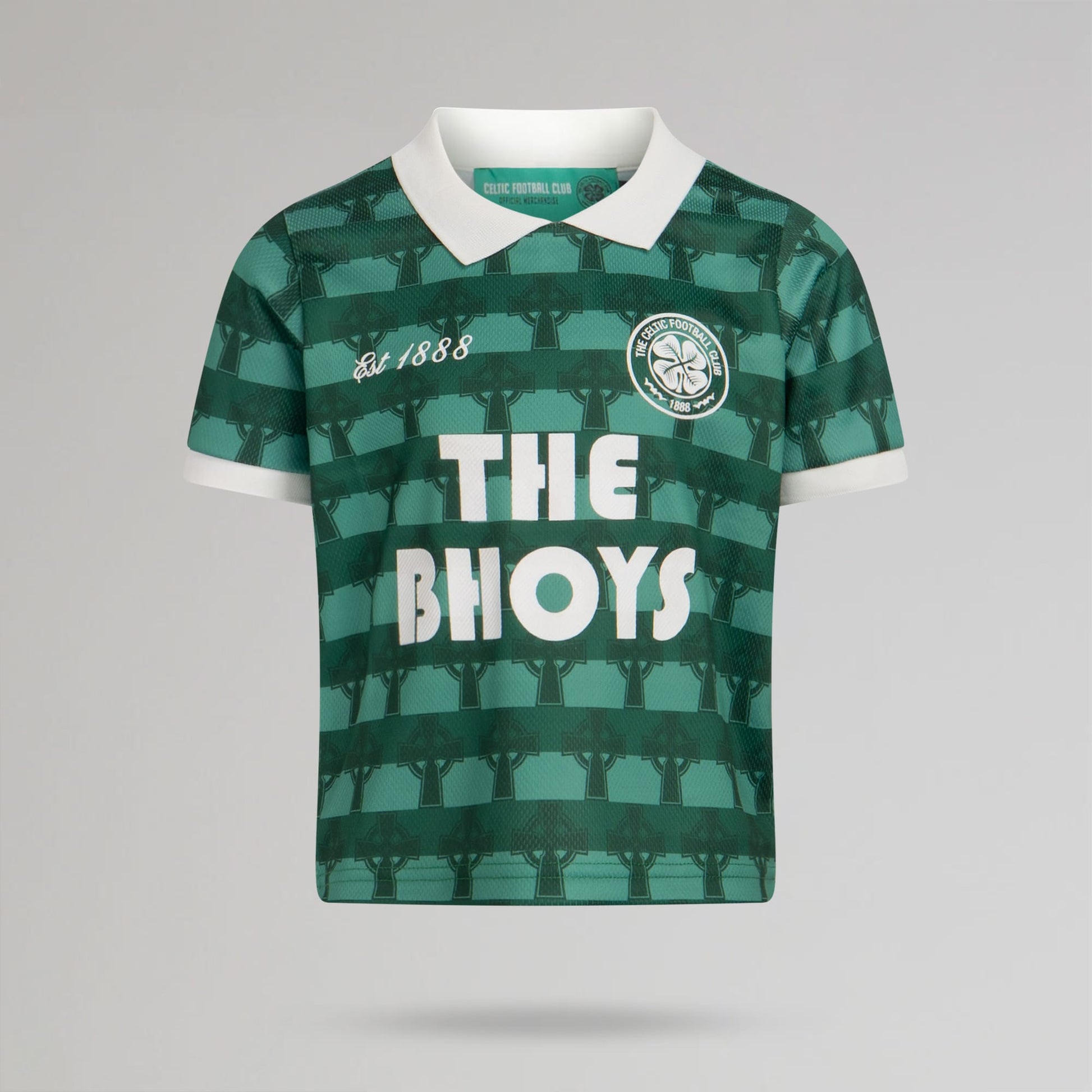Celtic Junior Cross Print Green Jersey