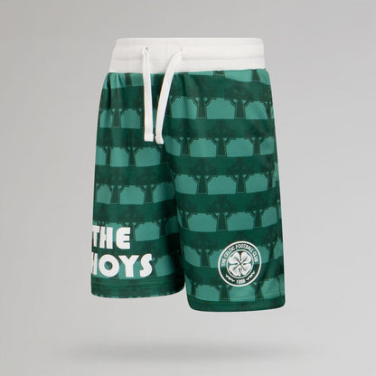 Celtic Junior Cross Print Green Shorts