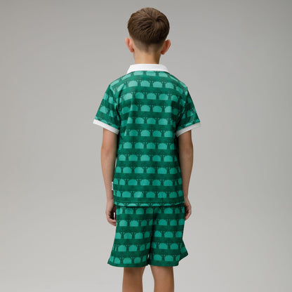 Celtic Junior Cross Print Green Shorts