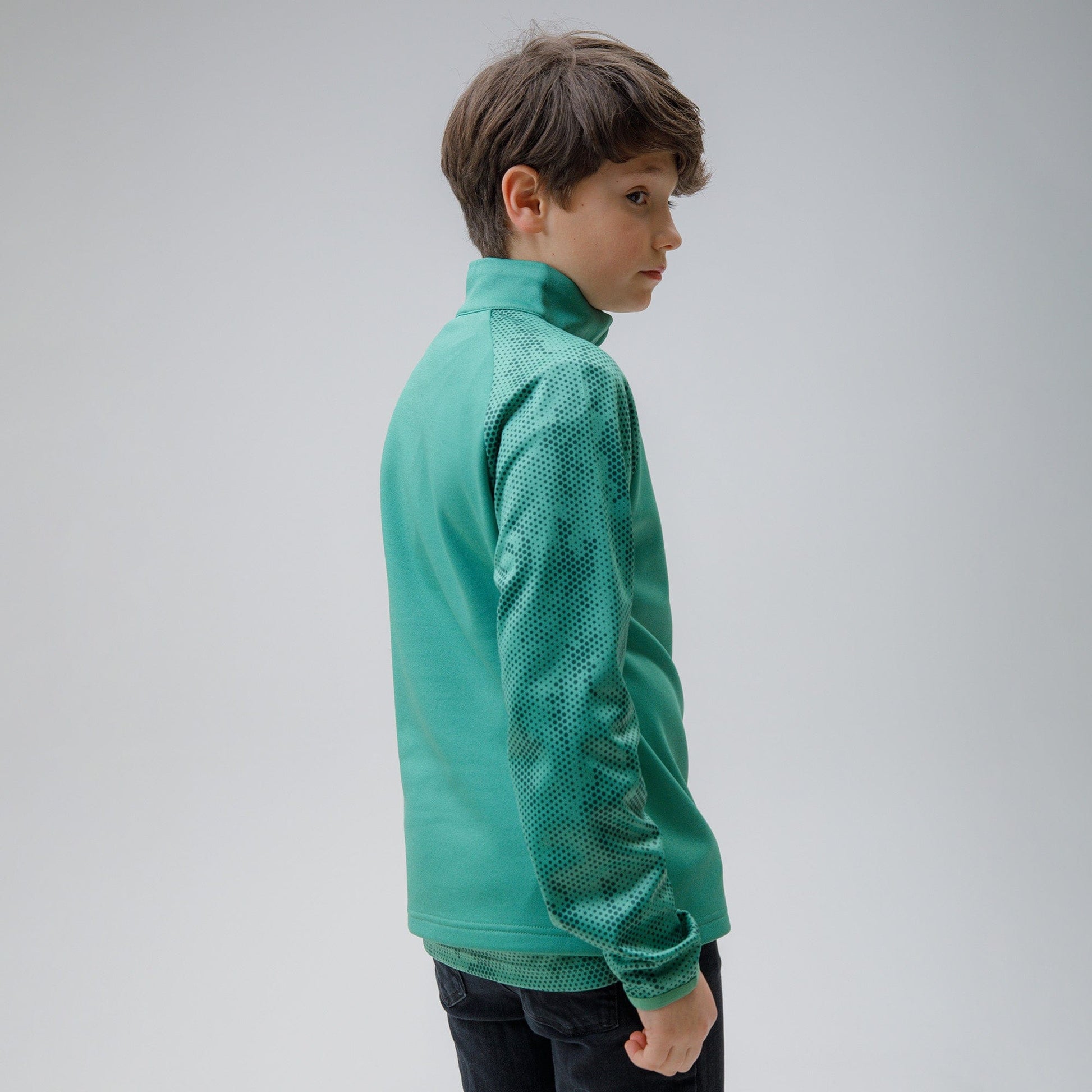 Celtic Junior Dot Print Green Quarter Zip