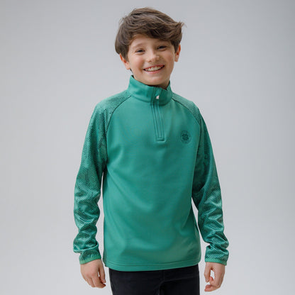 Celtic Junior Dot Print Green Quarter Zip