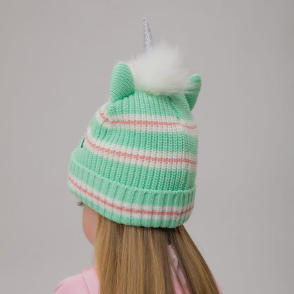 Celtic Junior Glitter Unicorn Pom Beanie