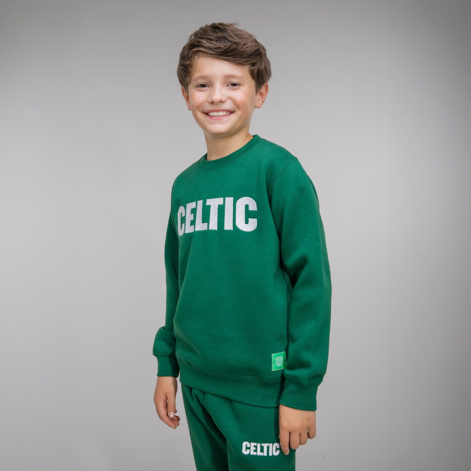 Celtic Junior Green Text Crewneck Sweatshirt