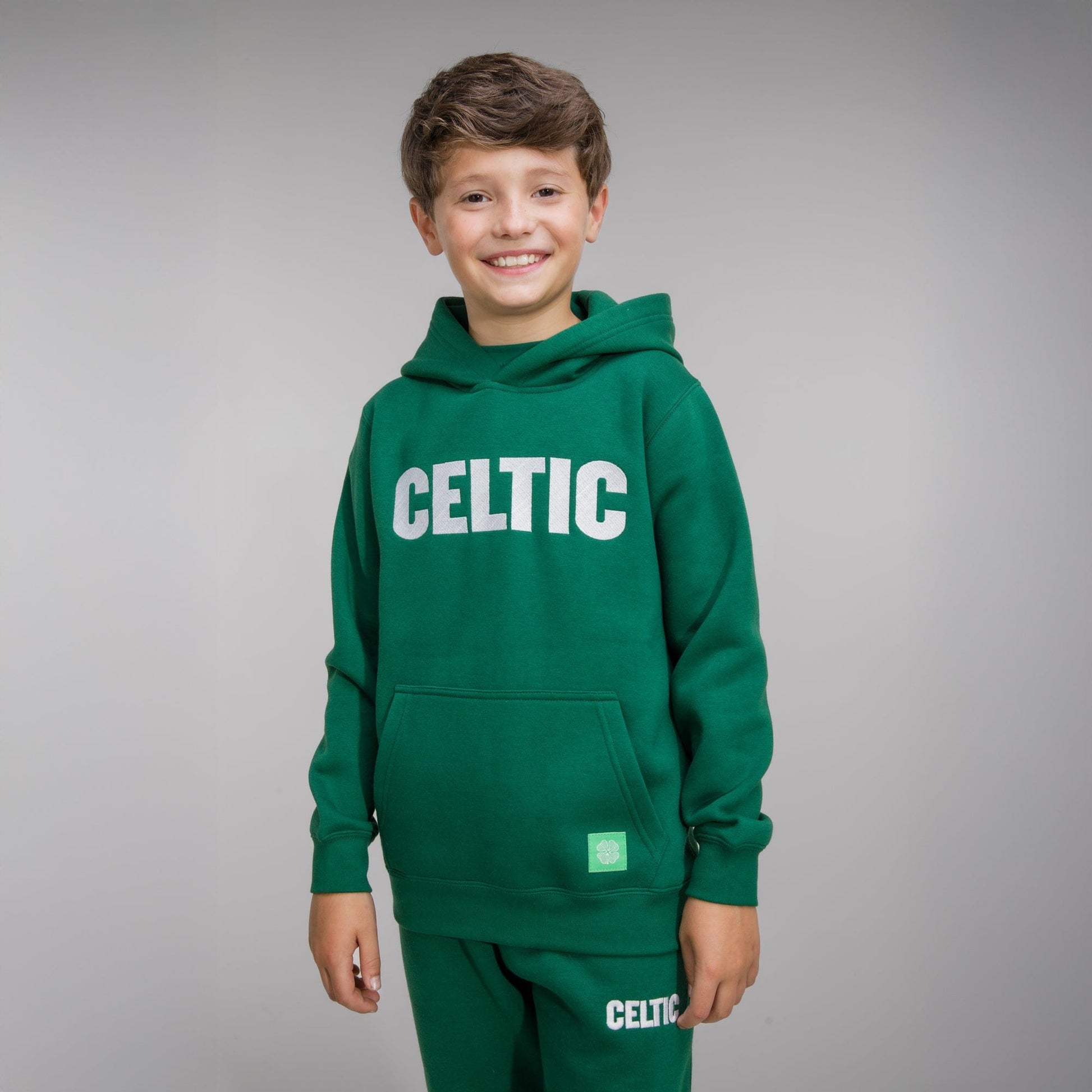 Celtic Junior Green Text Hoodie