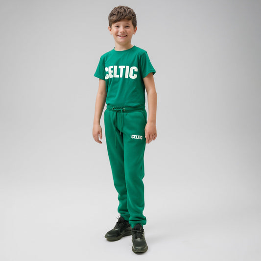 Celtic Junior Green Text Joggers