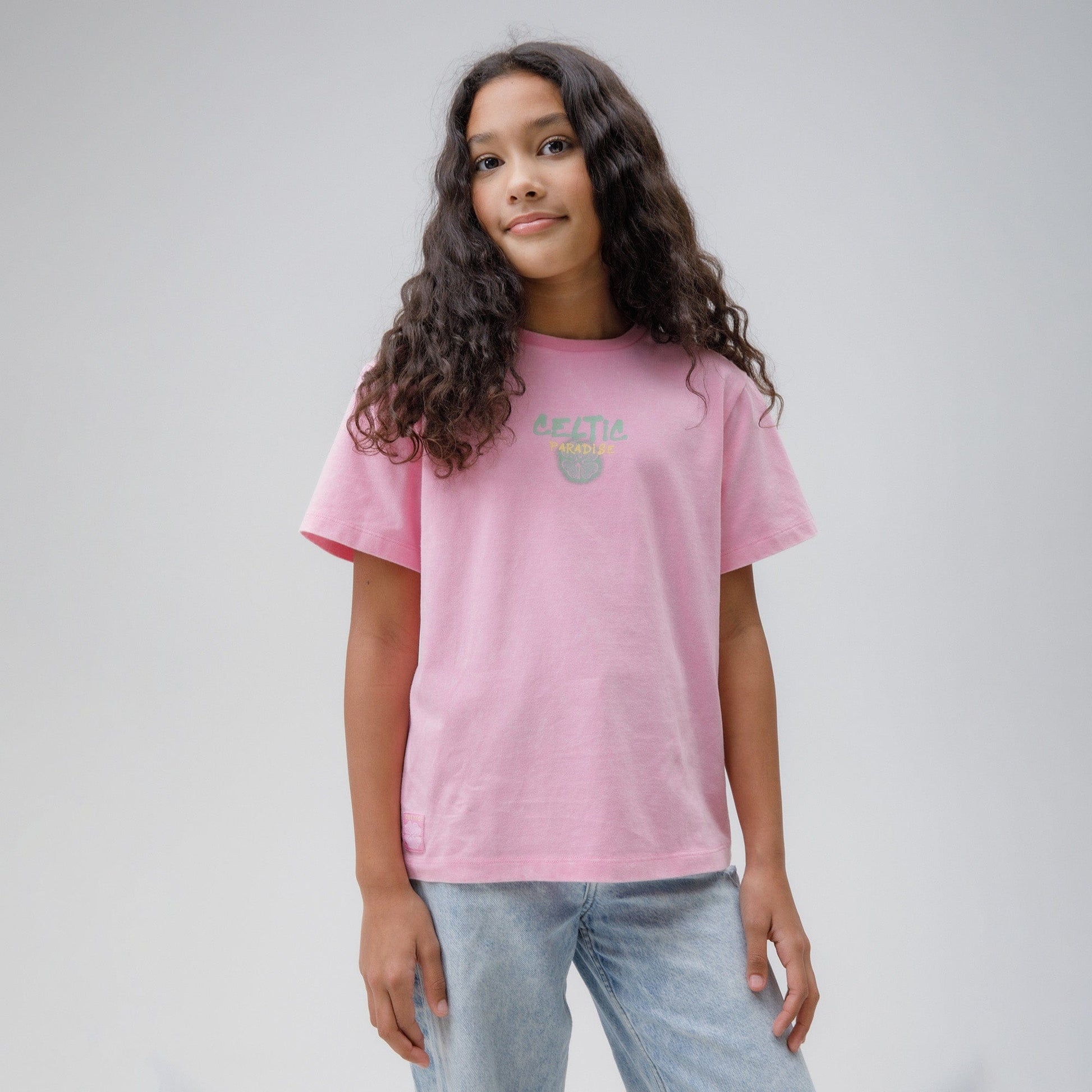 Celtic Junior Paradise Print Pink T-Shirt