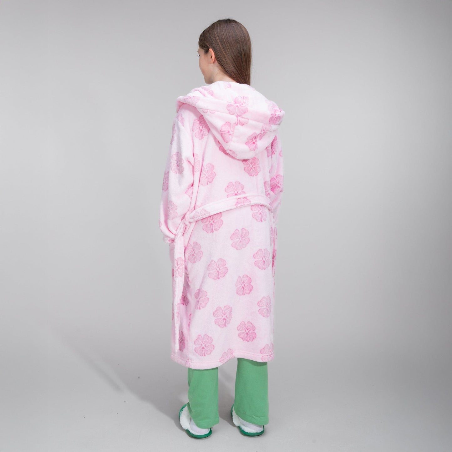 Celtic Junior Pink Clover Print Robe