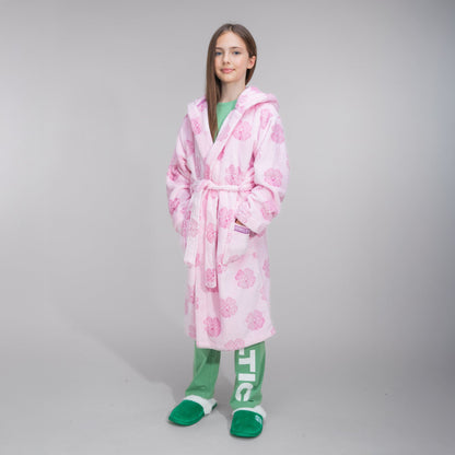 Celtic Junior Pink Clover Print Robe