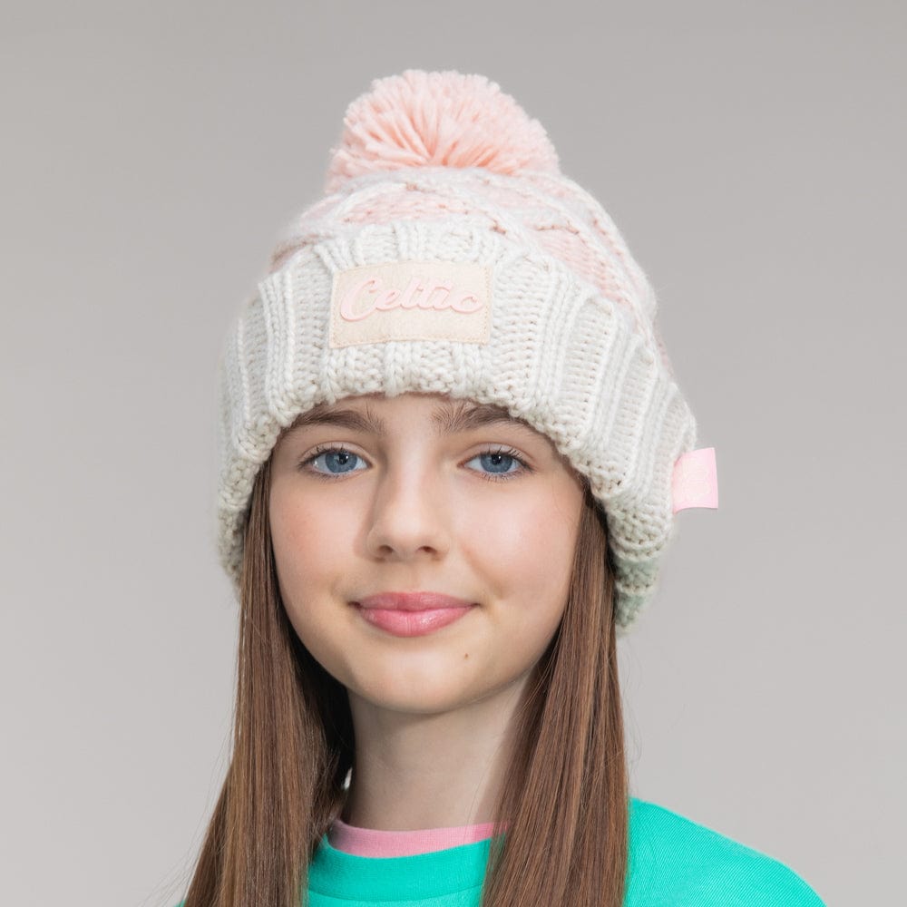 Celtic Junior Pink Pom Beanie