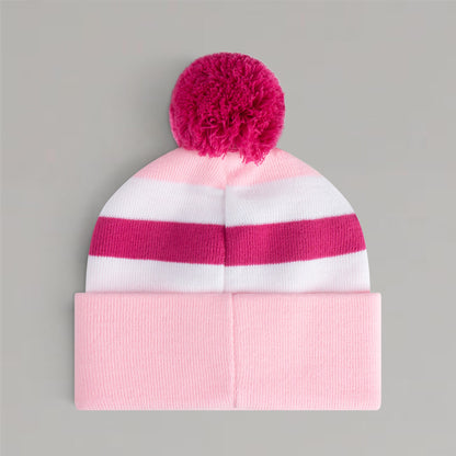 Celtic Junior Pink Stripe Pom Beanie