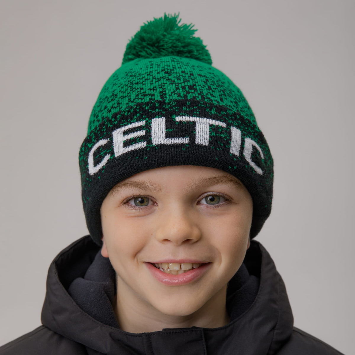 Celtic Junior Speckle Print Pom Beanie