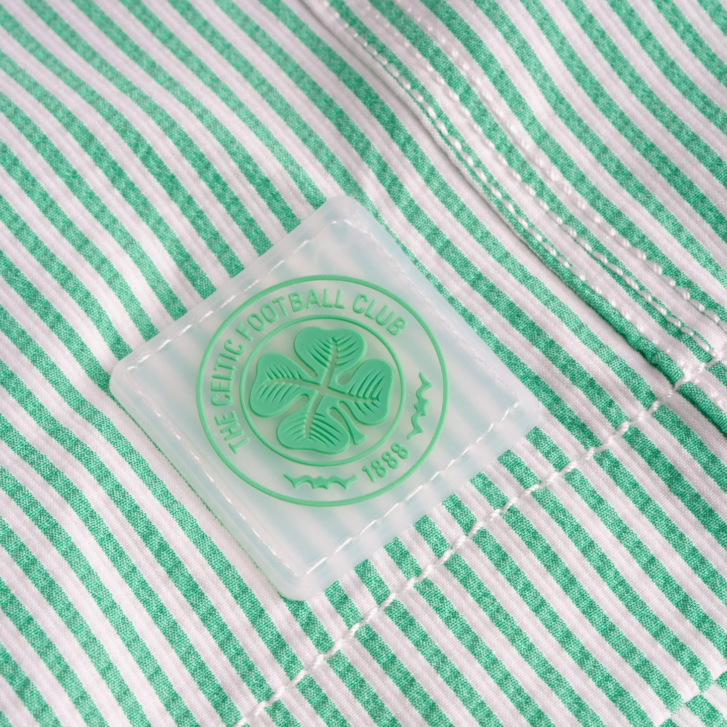 Celtic Junior Stripe Green and White Swim Shorts