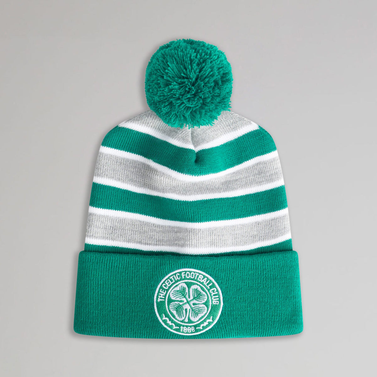 Celtic Junior Stripe Green Pom Beanie