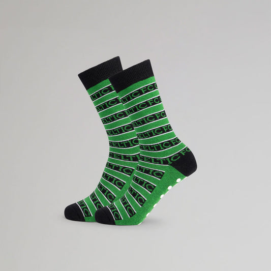 Celtic Junior Stripe Grip Slipper Socks