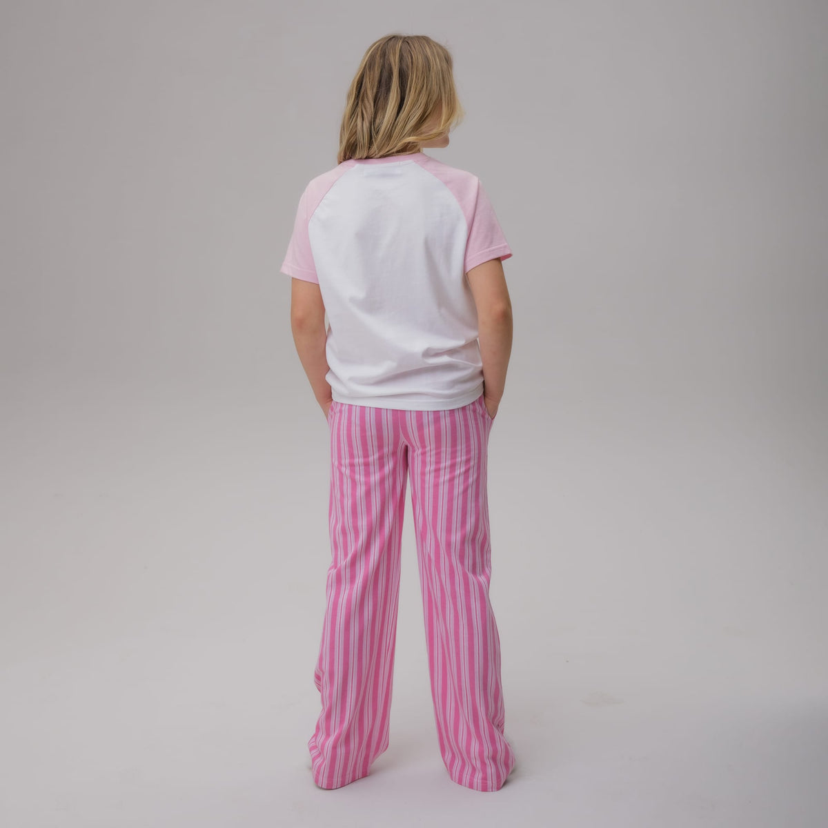 Celtic Junior Stripe Pink Trouser Pyjama Set