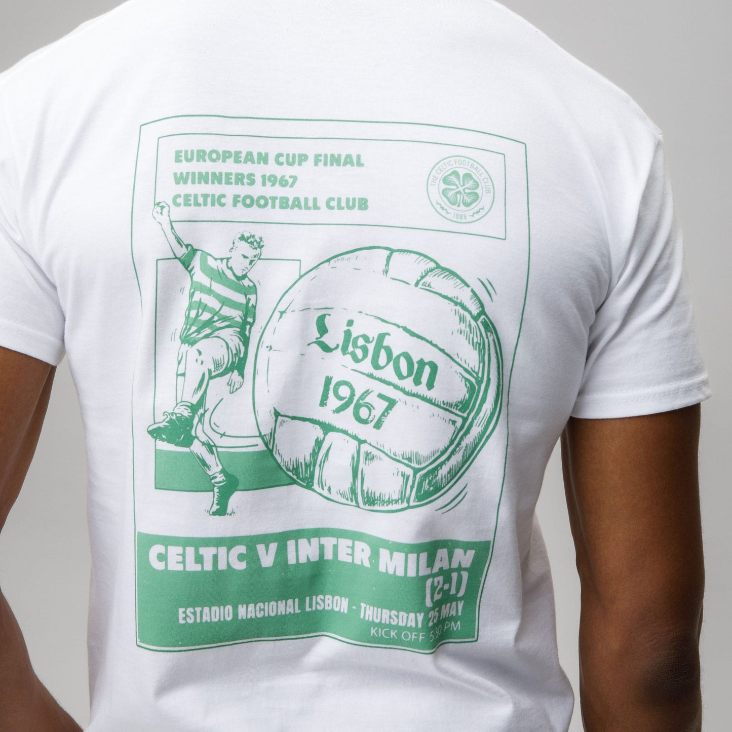 Celtic Lisbon Men's Newspaper White T-Shirt