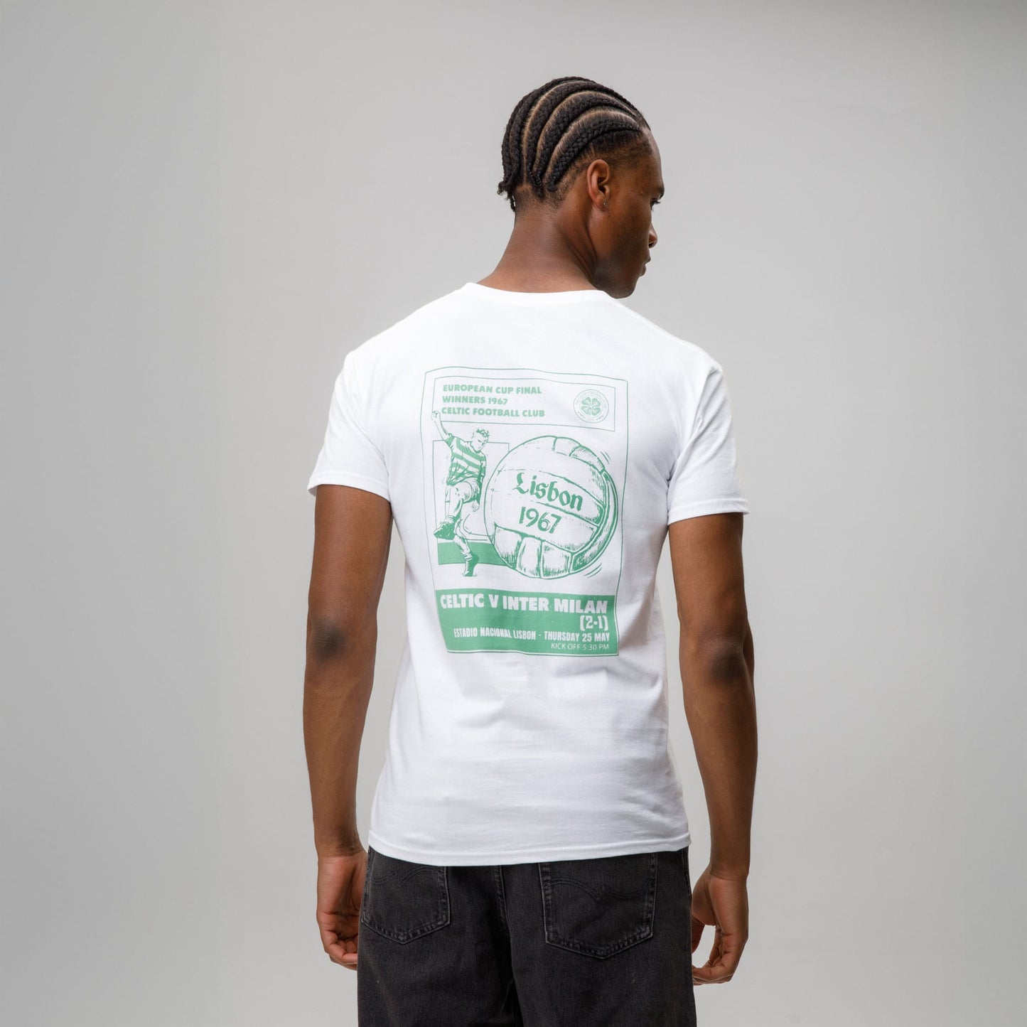 Celtic Lisbon Men's Newspaper White T-Shirt