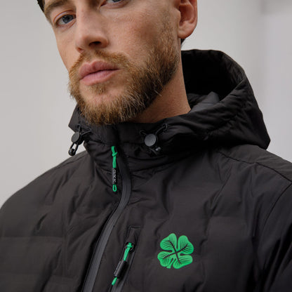 Celtic Men's Hooded Padded Black Jacket