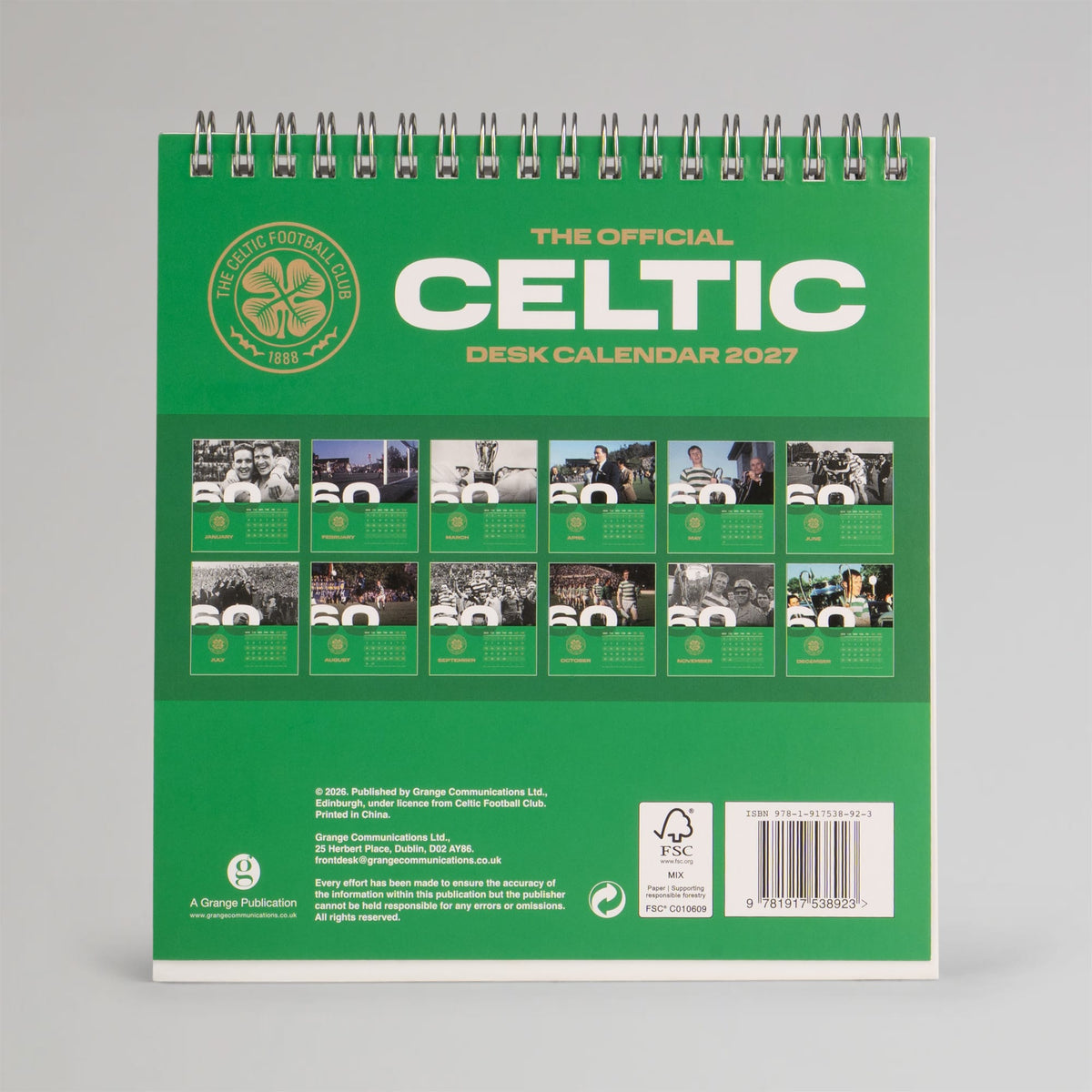 Celtic Official 2027 Lisbon Lions Desk Calendar