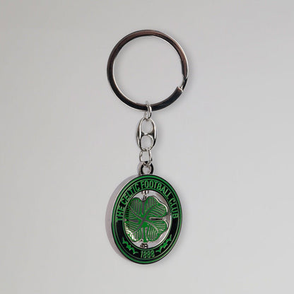 Celtic Silver Clover Spinner Keyring