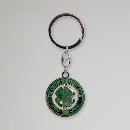 Celtic Silver Clover Spinner Keyring