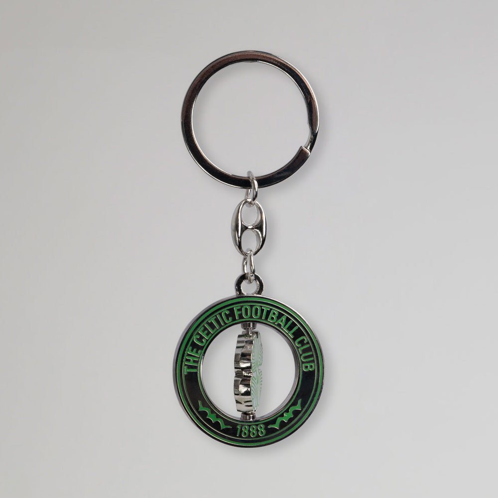 Celtic Silver Clover Spinner Keyring