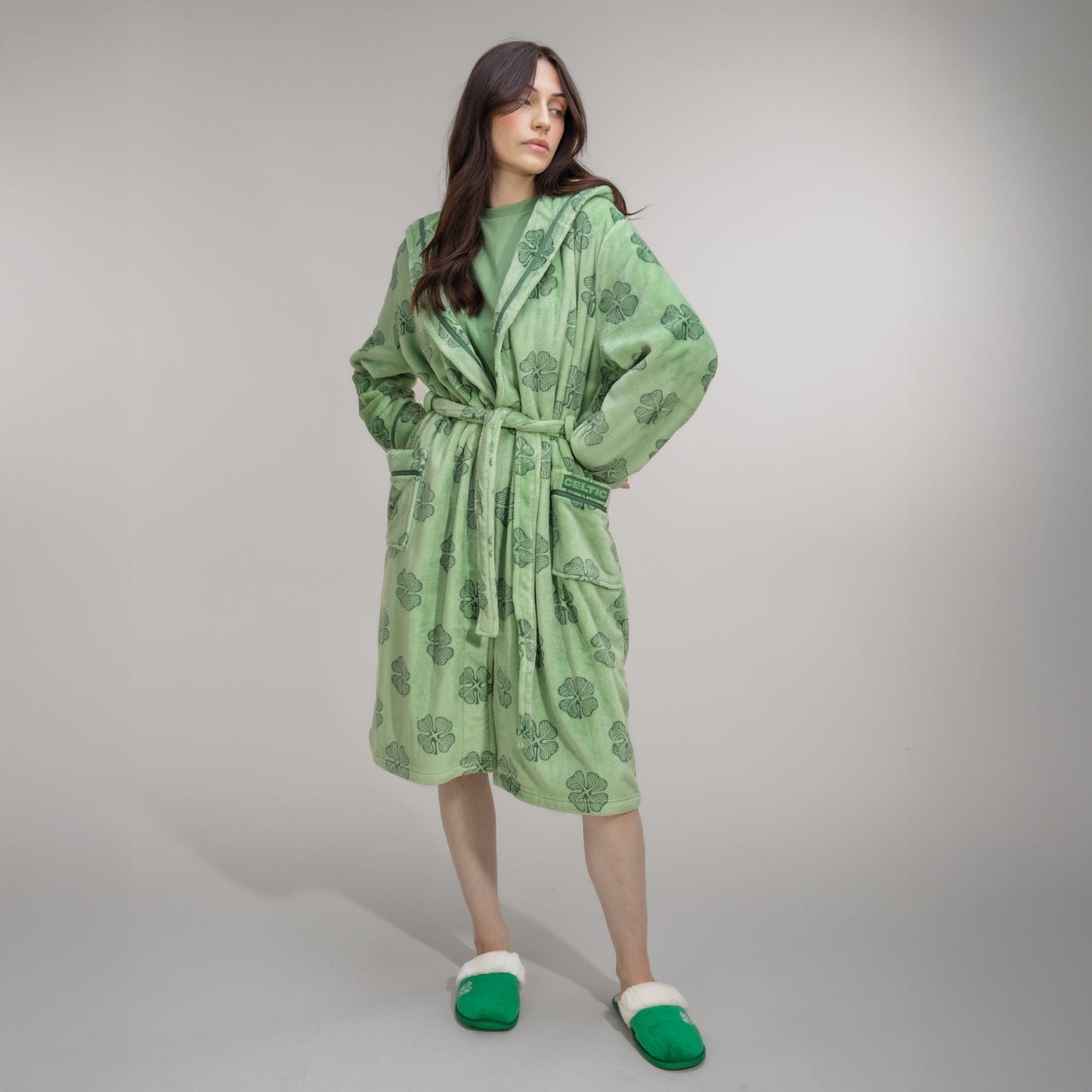 Celtic Women's Clover Print Robe