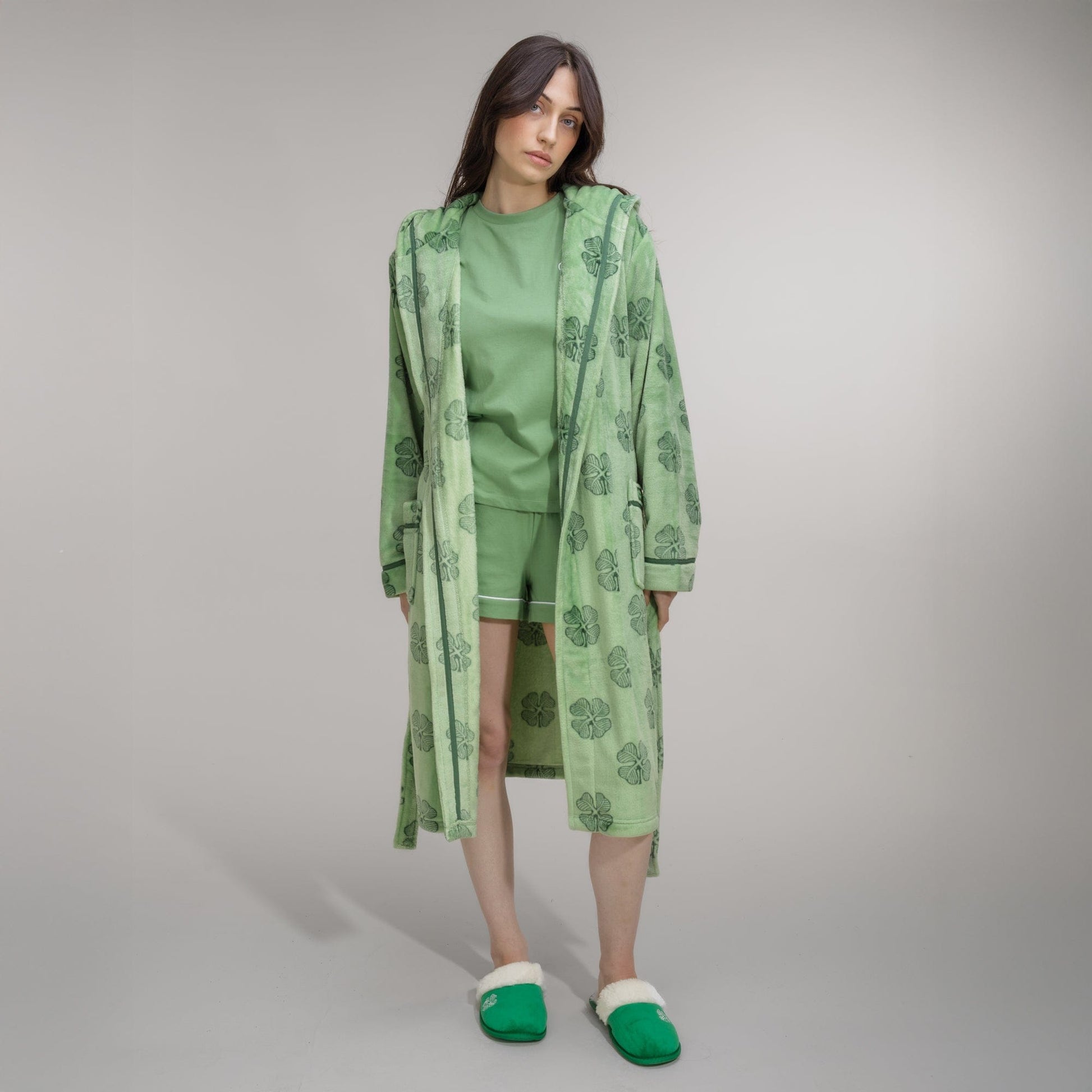 Celtic Women's Clover Print Robe