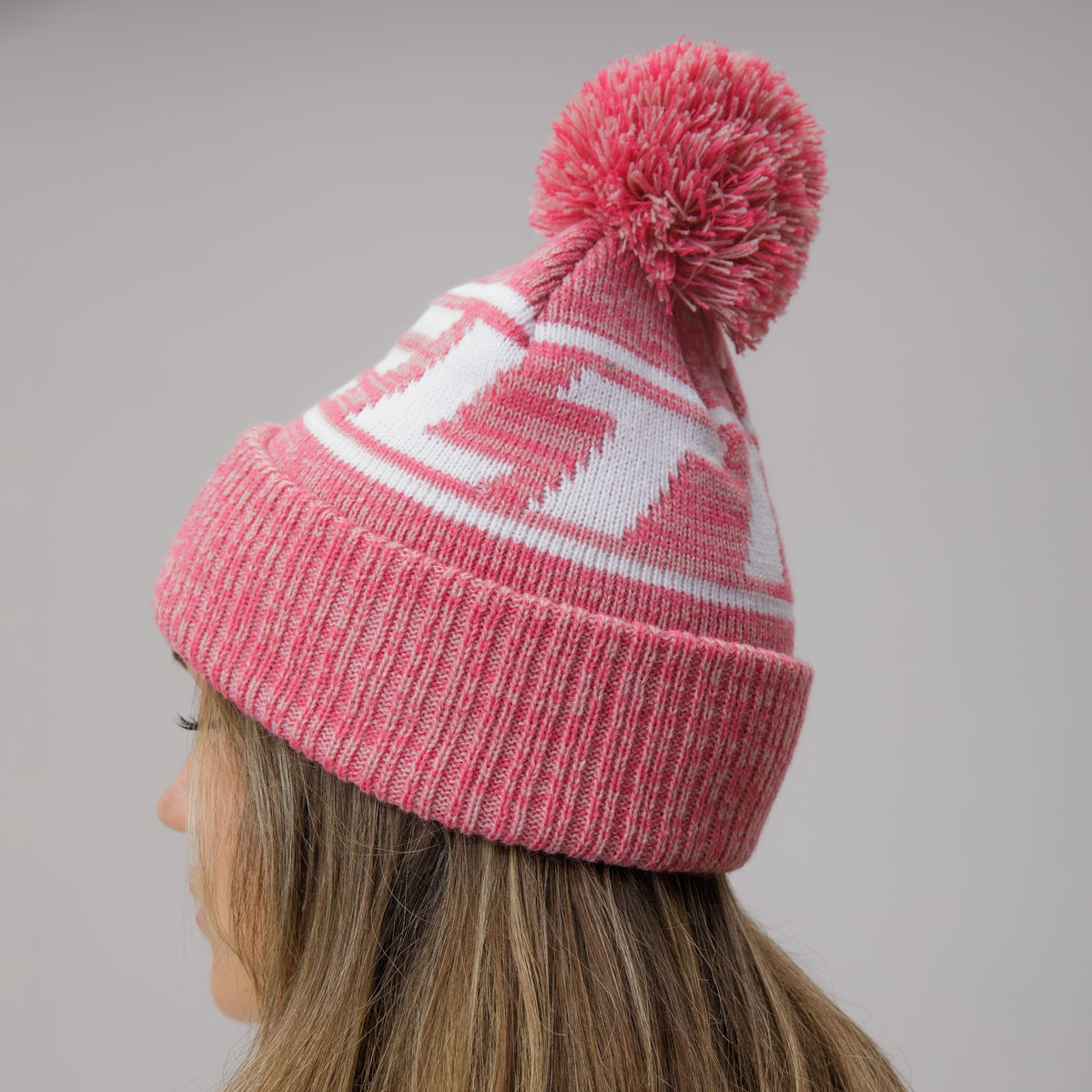 Celtic Women's Print Pink Pom Beanie