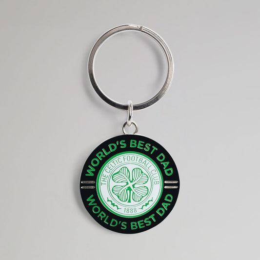 Porte-clés rond en acier inoxydable d'art du football du Celtic FC Porte-clés rond en acier inoxydable d'art du football du Celtic FC
