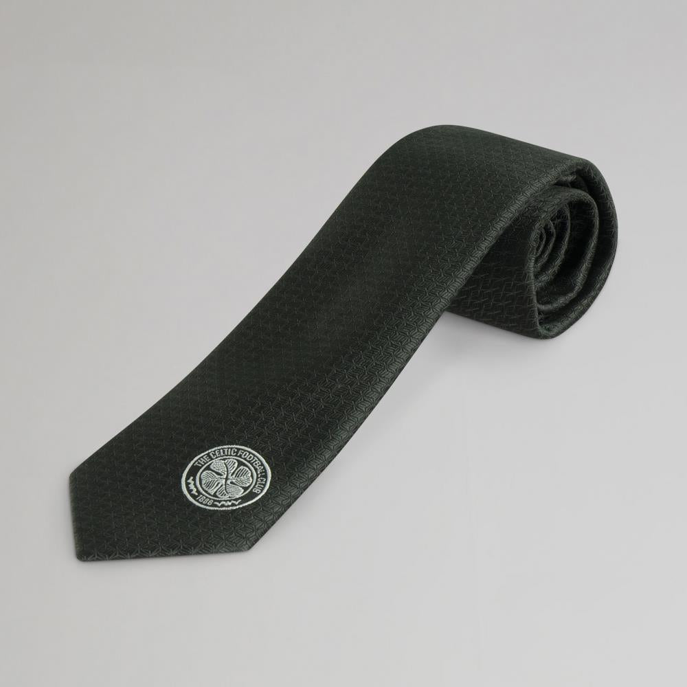Celtic Mens Black Crest Texture Tie