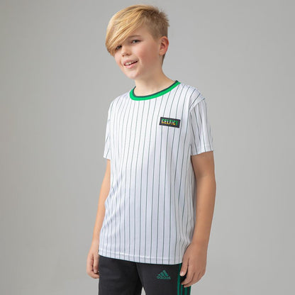 Celtic Junior Tricolour Pinstripe T-Shirt
