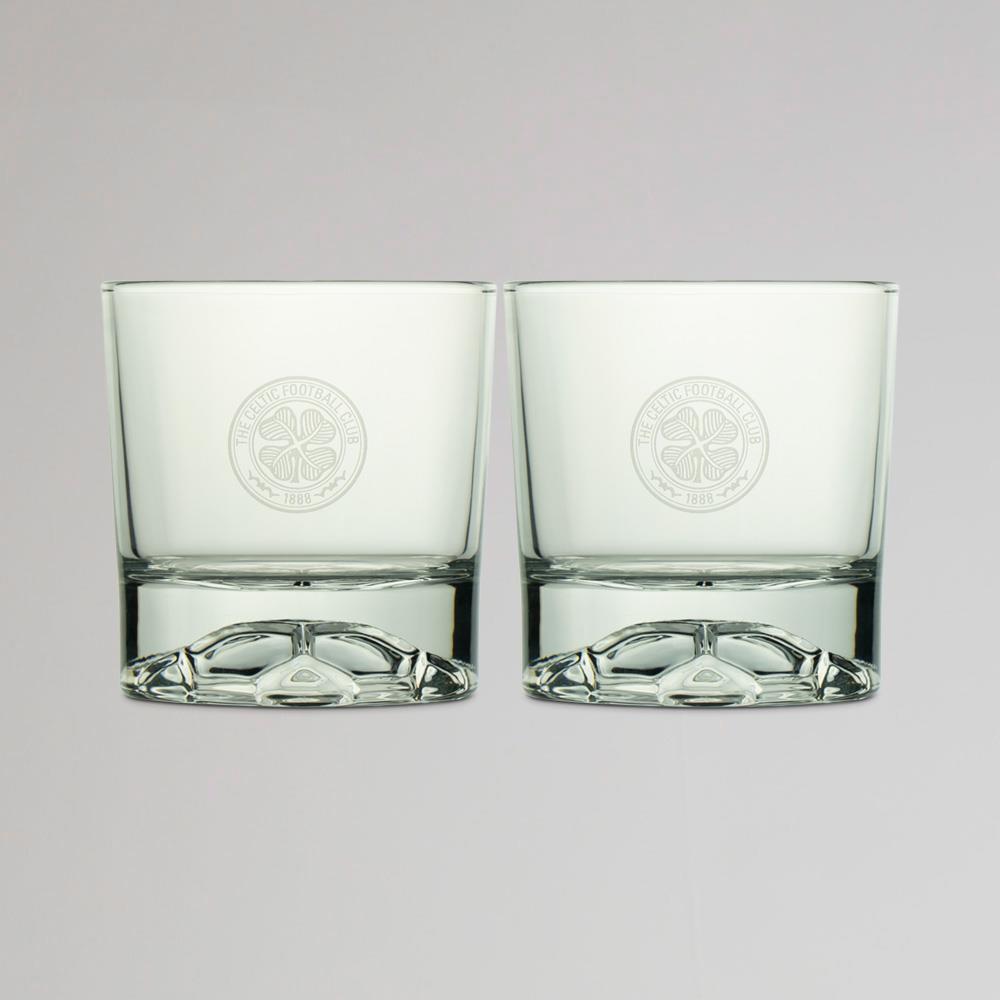 Celtic Set of 2 Whisky Football Glasses