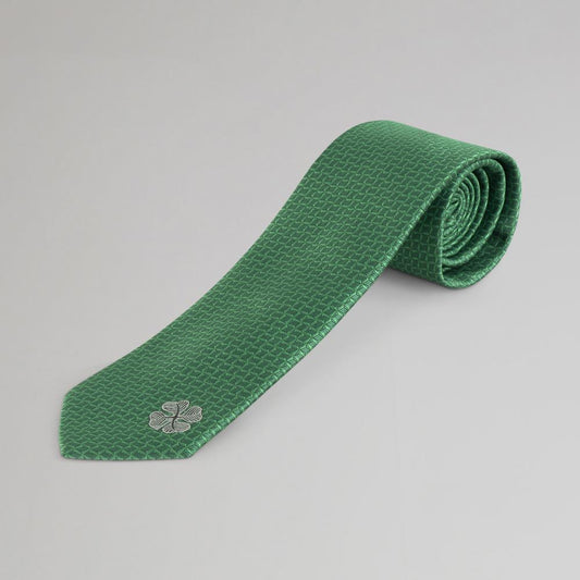 Celtic Mens Green Clover Texture Tie