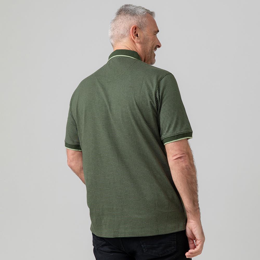 Celtic Mens Cross Green Pinstripe Polo Shirt