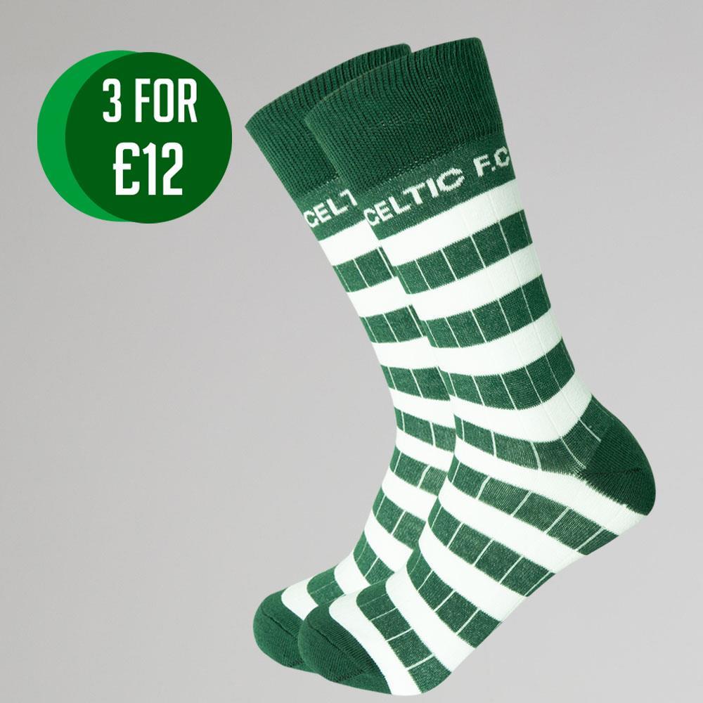 Celtic Hooped Socks - White