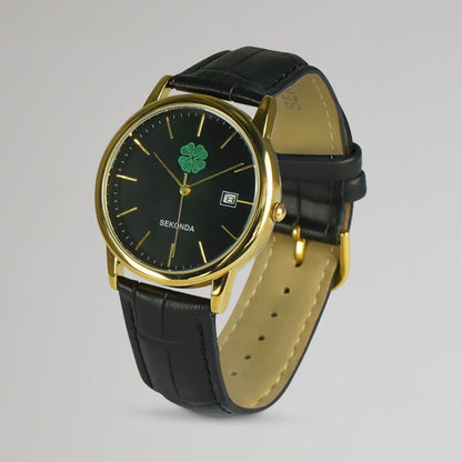 Celtic Leather Strap Date Watch