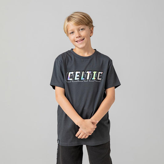 Celtic Junior 블랙 텍스트 티셔츠