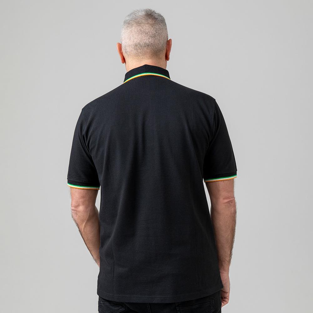 Celtic Adult Tricolour Black Polo Shirt