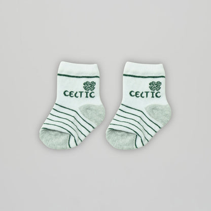 Celtic 2 Pack Infant Socks - White/Grey