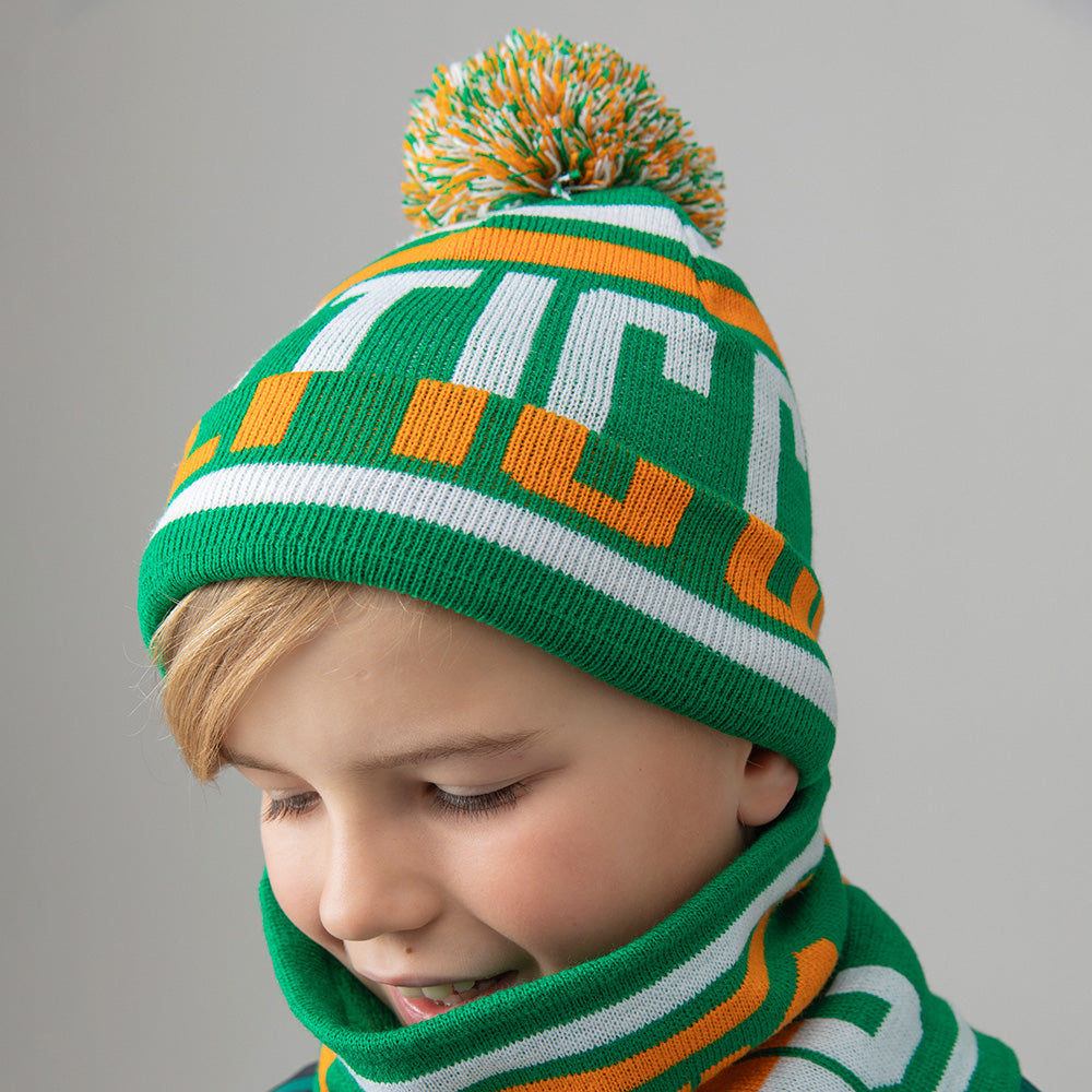 Celtic Junior Cuff Pom Beanie