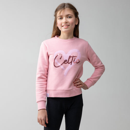 24 여자 핑크 하트 스웨트 셔츠
