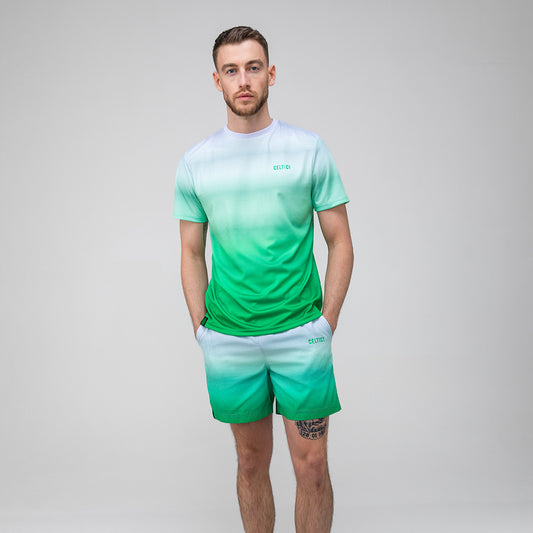 Celtic Green Gradient Pattern Swim Shorts