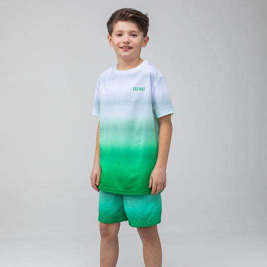 Celtic Junior Green Gradient Pattern Swim Shorts